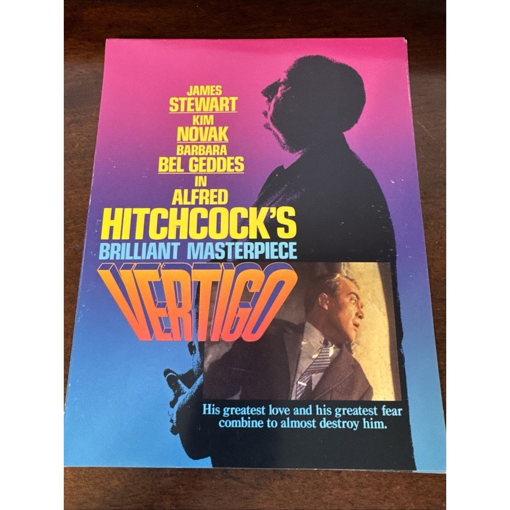 Vertigo Movie Poster 11x8.5" Alfred Hitchcock, James Stewart Universal Pictures